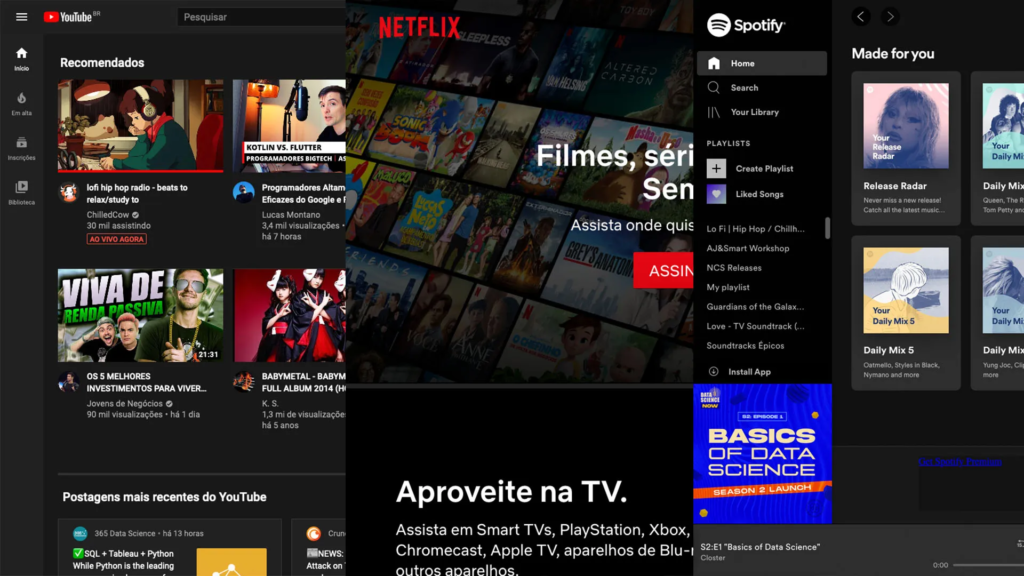 YouTube, Netflix and Spotify are examples of great combination of Data Science and Design.